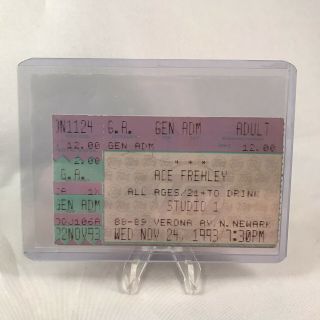 Ace Frehley Studio 1 Newark Nj Concert Ticket Stub Rare Vintage November 24 1993