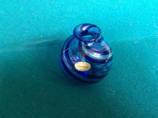 Lovely Blue Swirl Small Murano Glass Vase