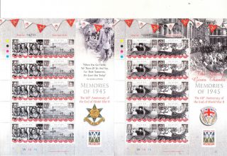 Isle Of Man - World War Ii - 60th Anniv Of End - Churchill - 4 Special Sheet Mnh - 2005