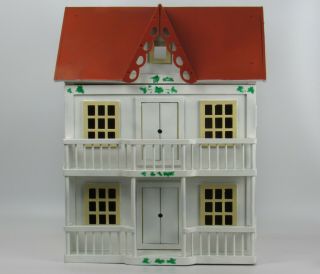 Awesome Vintage Solid Wood Doll House Painted 20”x15”x24”
