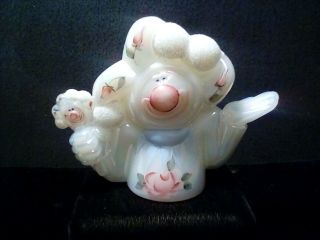 Lovely Vintage Fenton Hand Painted Iridescent Snowman Signed S.  Hart