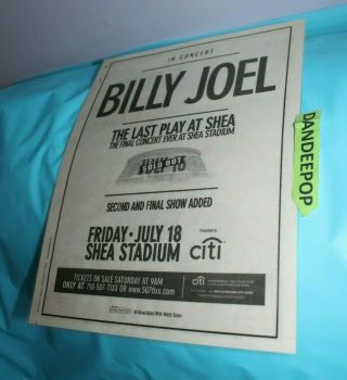 Billy Joel Laminated Newsday Clipping The Last Play At Shea 2008 Live Nation 3