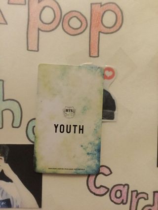 BTS JIN YOUTH Photocard Official goods Photo Trading Card Bangtan Boys K - pop 2