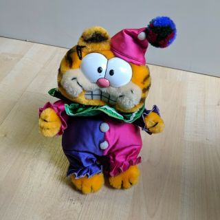 Dakin 1981 Vintage Garfield Cat Clown Costume 9 " Plush Stuffed Animal Halloween