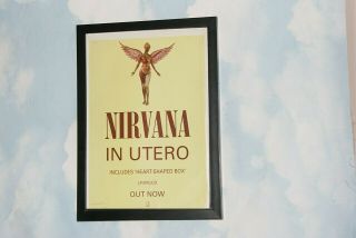 Nirvana Framed A4 1993 `in Utero` Album Promo Band Poster