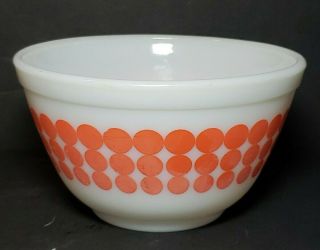 Vintage Pyrex Orange Polka Dot 1 1/2 Pints Milk Glass Mixing Bowl 401