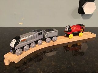 Lot2 Thomas Friends Wooden Train Railroad Talking Spencer And Victor