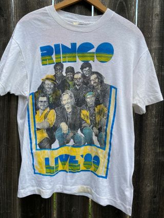 Vtg 1989 Ringo Starr & His All Star Band First Tour T - Shirt Beatles 80’s Medium