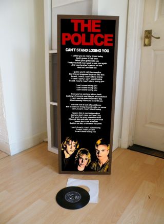 The Police Cant Stand Losing You Poster Lyric Sheet,  Roxanne,  Message In A Bottle,