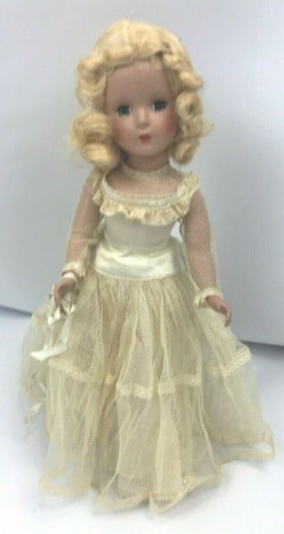 Vintage Madame Alexander Bride Doll 1950 20 " Blonde Mohair Wig Tagged Dress