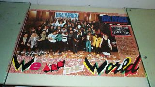 We Are The World Usa For Africa 1985 Vintage Crew Poster