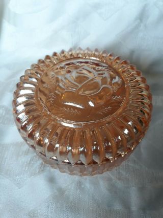 Jeanette Marigold Iridescent Carnival Glass Powder/candy Dish Vintage