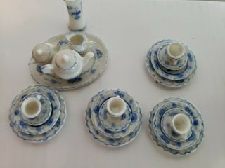 Dollhouse Miniature Artisan Signed Bennett Porcelain Table Service For 4 Plus