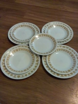 Set Of 4 Vintage Corelle Butterfly Gold Luncheon Plates Plus Plates