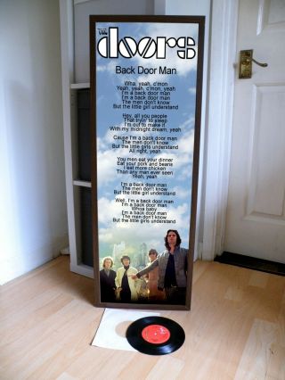 The Doors Backdoor Man Poster Lyric Sheet,  Light My Fire,  Riders Storm,  Lizard Man