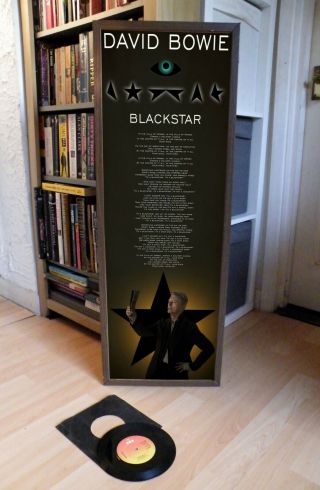 David Bowie Blackstar Promotional Poster Lyric Sheet,  Ziggy,  Aladdin,  Mars,  Space 2