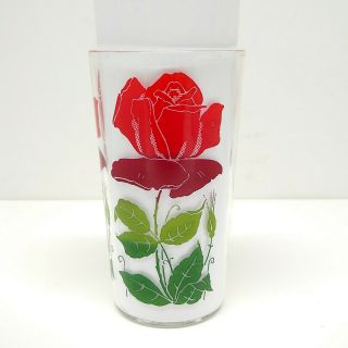 Vintage Mid Century Flower Drinking Glasses Red Rose Tulip Daffodil Dandelion 2