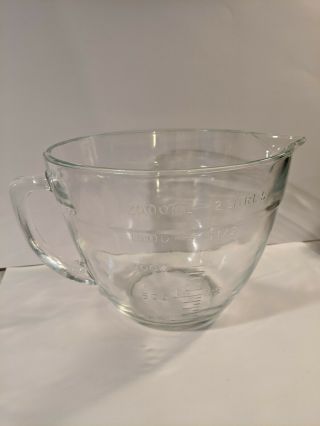 Vintage Anchor Hocking - 2 Quarts - Glass Measuring Cup Batter Bowl.