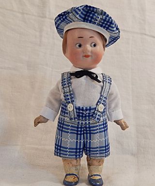 Antique 6 - 3/4 " German Theodor Recknagel Googly Eye Doll Marked R 45 A 12 L@@k