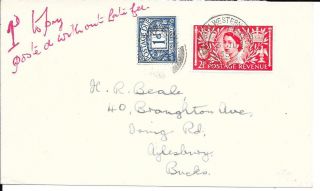 1953 Coronation Fdc With North Western Night Down Tpo And Postage Due