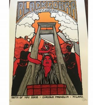 Black Cobra Silkscreen Concert Poster By Malleus