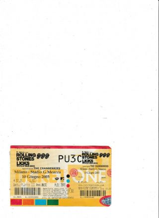 Rolling Stones - Licks World Tour 2003 San Siro Stadium Milan Italy Ticket Stub