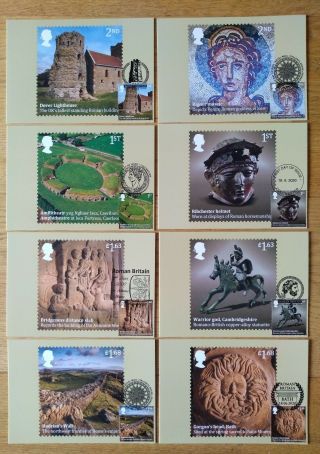 2020 Roman Britain Phq Postcards Set Of 8 Front Phq 472
