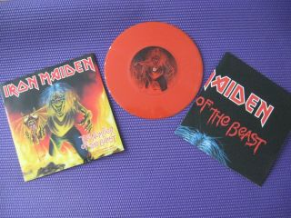 Iron Maiden 2005 Number Of The Beast 7 " Red Vinyl With Calender Em 666