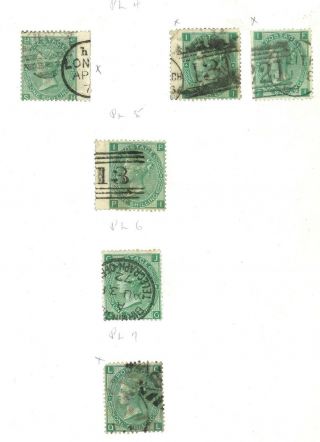 Lot:35951 Gb Qv Sg117 1s Green Plates Mounted On Album Page