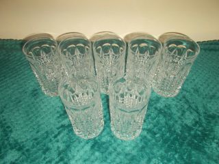 (7) Gorham Crystal Fairfax Barware 5 3/8 " Highball Drinking Glasses