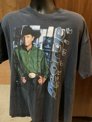 Vintage George Strait Country Music Festival T - Shirt Sz Xl Blue 90’s 2 - Sided