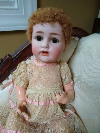 Antique German Bisque Character Baby Doll 46 Halbig? Sleep Eyes 15.  5 "