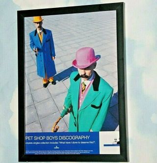 Pet Shop Boys Framed A4 `discography` Rare 1991 Album Band Art Poster