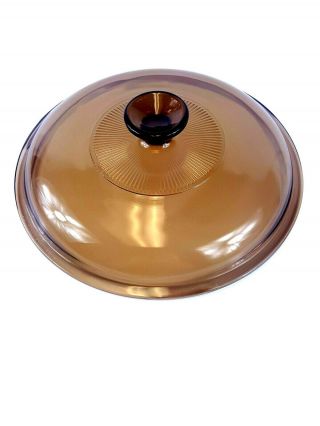 Pyrex Corning Ware Visions Glass Replacement Lid,  9 Inch Round,  Amber,  V33