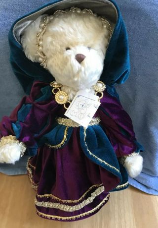 Ooak Vintage Hand Made Mohair Bear Named Queen Isabella - 15 Inches Tall