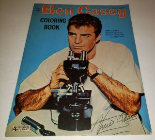 Ben Casey Tv Show Vince Edwards 1963 Vintage Saalfield Coloring Book