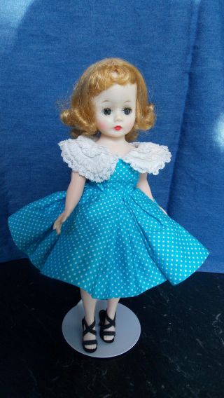 Madame Alexander Cissette Turquoise Polka Dot Dress Val Trim 1959 722 - No Doll