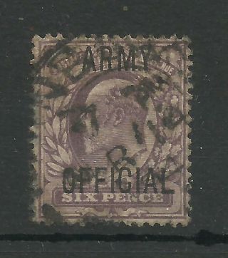 1840/04 Sg O50,  6d Purple Army Official Overprint,  Fine.  {tt1193 - 51}