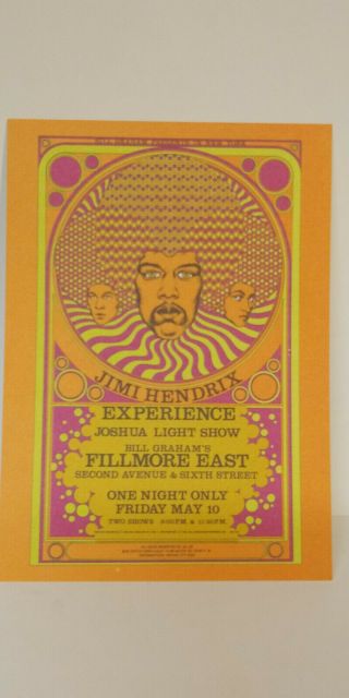 Jimi Hendrix Experience Fme7 Bill Graham Fillmore East Postcard