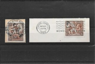 British Empire Exhibition Wembley 1924 First Day Postmarks On Pieces