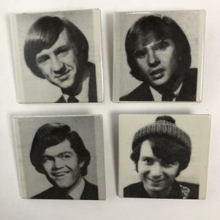 Vintage The Monkees Band Pins 1.  5” Complete Set Pin Memorabilia Nos