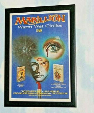 Marillion Framed A4 1987 `warm Wet Circles` Single Band Promo Poster