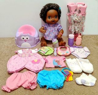 2010 Hasbro Baby Alive My Baby Alive African American Doll Bottle Spoon Food