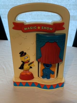 Sesame Street Magic Show Toy 1993 Mechanical Tyco Ernie Bert Cookie Monster Vtg