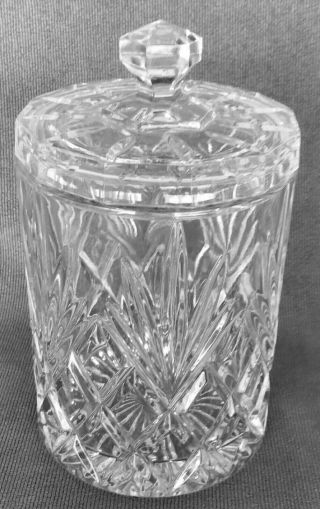 Brilliant Deep Cut Design Vintage Crystal Ice Bucket Jar With Lid 9 " Tall