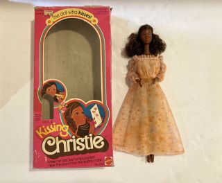 Vintage Mattel 1978 Kissing Christie Aa Barbie Doll With Dress & Box 2955