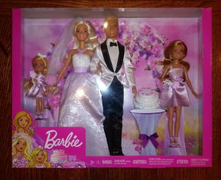 Mattel Barbie I Can Be A Bride Wedding Gift Set Barbie Ken Chelsea & Stacie Nib