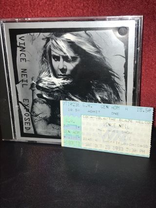 Vince Neil (motley Crue) Concert Ticket Stub 1993 Vic Chicago,  Cd Exposed Rare