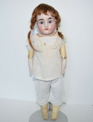 16.  5 " Antique Kestner 154 Dep Bisque Head Doll Germany Kid Leather Body