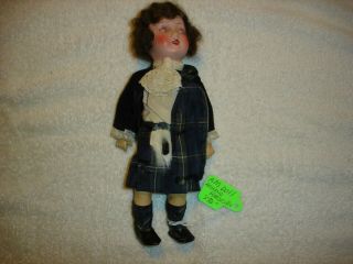 Antique Armand Marseille Germany 390 12/10x Bisque 8 1/2 " Tall With Plaid Outfit